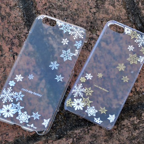 雪の結晶 iPhone専用　ハードクリアケース