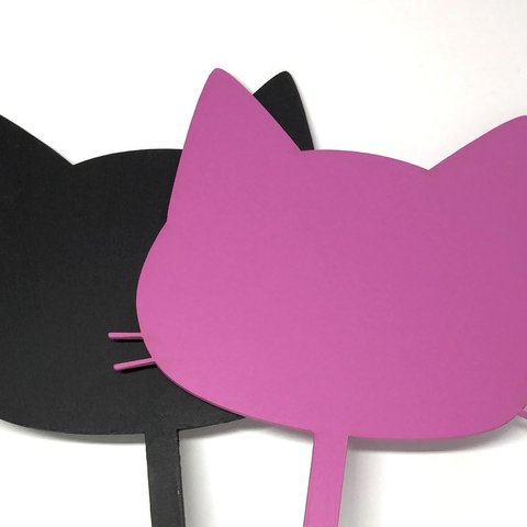 猫のフォトプロップス【チョークで書いて消せる】【ブラック、ピンク・各1本】