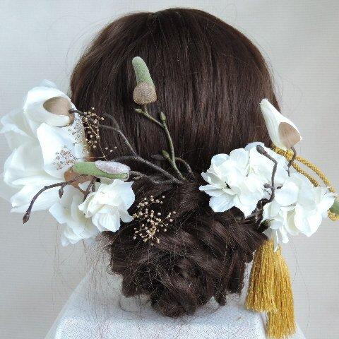 粋(すい）の髪飾り...白無垢の花嫁様へ 