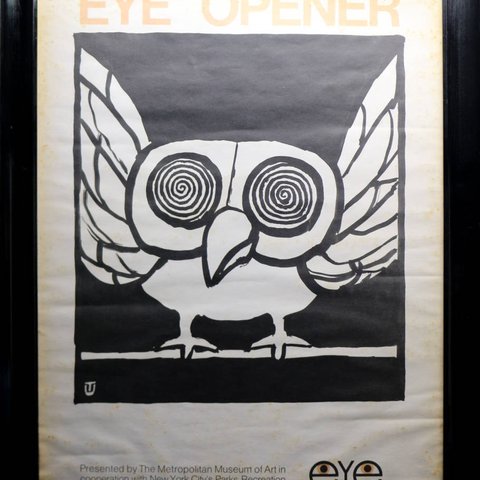 『EYE OPENER』/ ポスター / 額 / フクロウ / ヴィンテージ / メトロポリタン美術館 / Billy Rose Foundation