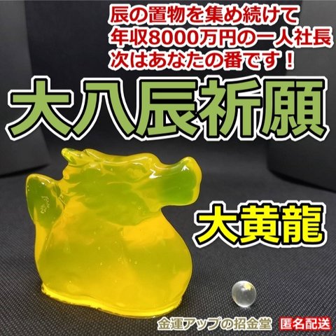 あらゆる運気が大発達する大八辰祈願『大黄龍』【金運アップの招金堂】／風水・レジンアート／純金／玄関置物／運気上昇／龍の置物