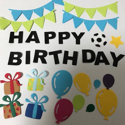 【ダイカット　誕生日セット　サッカー】