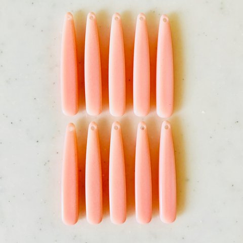 Salmon Pink Long Drop Pendant Tops Parts