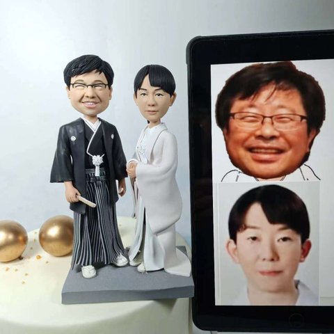 ケーキトッパー オーダーメイド 似顔絵プレゼント フィギュア人形ぬいぐるみ 結婚式祝い 周年記念日 夫婦 カップル 両親 恋人 着物 プレゼント にプレゼント