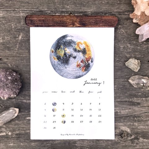 Moon Calendar 2022  壁掛けホルダー付き　ムーンカレンダー2022