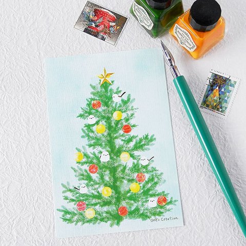 シマエナガのクリスマス　ポストカード（3枚セット）