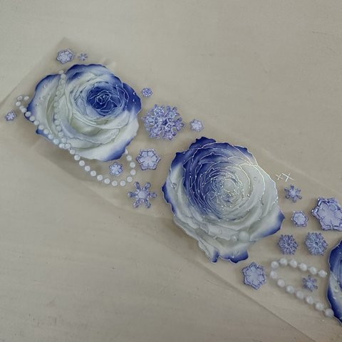 蓝冰玫瑰　フラワー系　装飾系　海外マステ　切り売り　1ループ