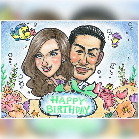 似顔絵オーダー　プレゼント・記念日・卒業・退職・結婚・誕生日などに^_^☆