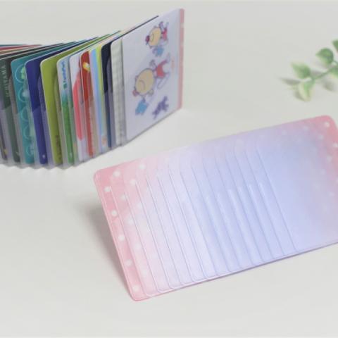 265　薄型！長財布用カードケース　1５枚　縦型　（ピンク✰水玉）　　　カード入れ　インナーカードケース　長財布　薄型　収納  　カードケース薄型  母の日