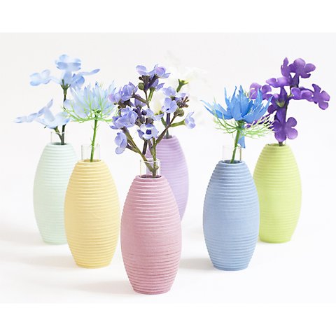 楕円球型の花瓶 #03【春色】／パステルカラー／ミニマルなスタイル