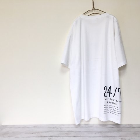 超ビッグTシャツ《ホワイト》チェックボックス メンズ5XL （6L）/ユニセックス