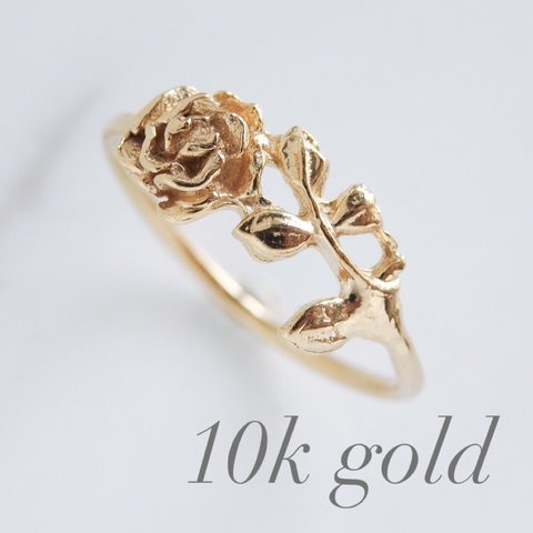 薔薇リング・10K Gold