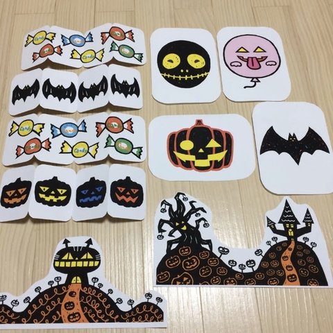 ハロハロハロウィン ペープサート カット前 おばけ