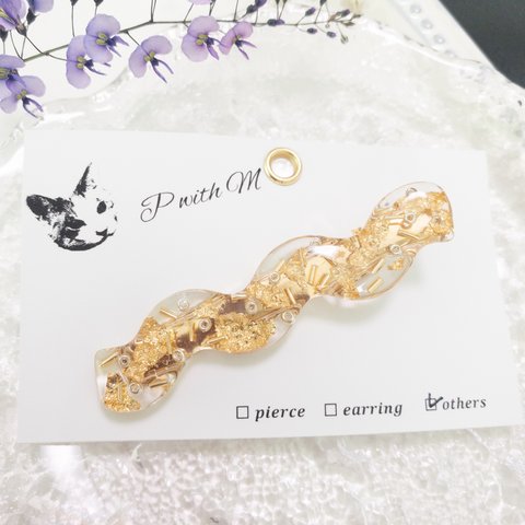 027.gold wave clip pin