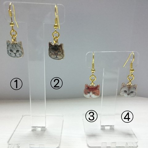 « #25»❁ワンコイン(商品＋送料)❁🐱リアルねこフェイスピアス🐱