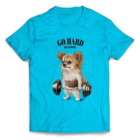 半袖Tシャツ チワワ 犬  筋トレ 筋肉 バーベル ウエイトリフティング by FOX REPUBLIC