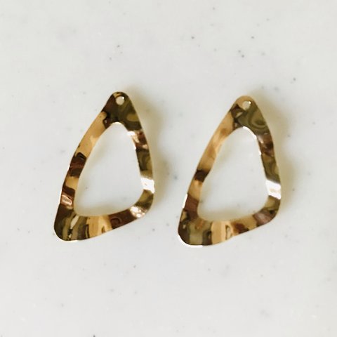 Gold Rough Double Triangle Pendant Tops