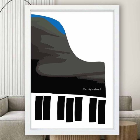 海辺のピアノ　イラスト　ポスター　A4 A3 A2 A1　アートポスター　アート　全作オリジナル　sei検索新着順　2563