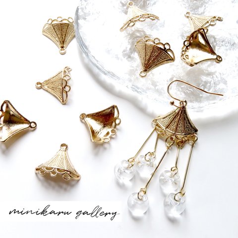 gold(6個入) umbrella chandelier charm