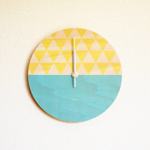 ▶ 掛け時計 ▷ 木製 ▶ C04_Yellow × Blue