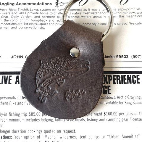 HORWEEN LEATHERトラウトキーフォブ trout Key fob　ブラウン