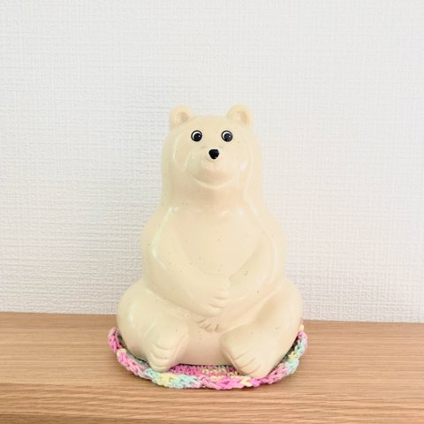 しろくま貯金箱☆お花のマット☆色を選択して下さい