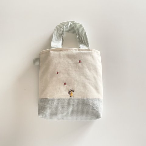 228.tote bag_give me apples(blue×yellow)