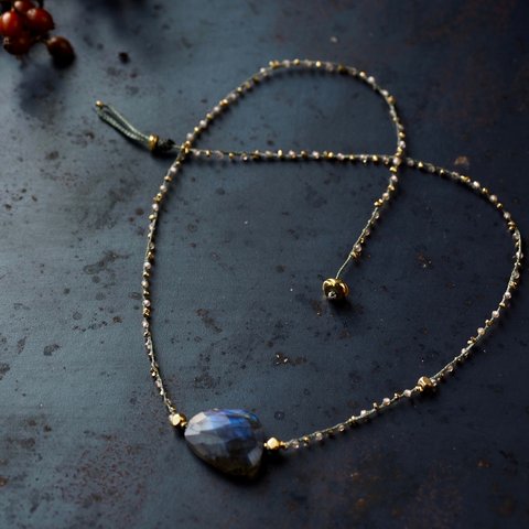 -Labradorite- braid necklace