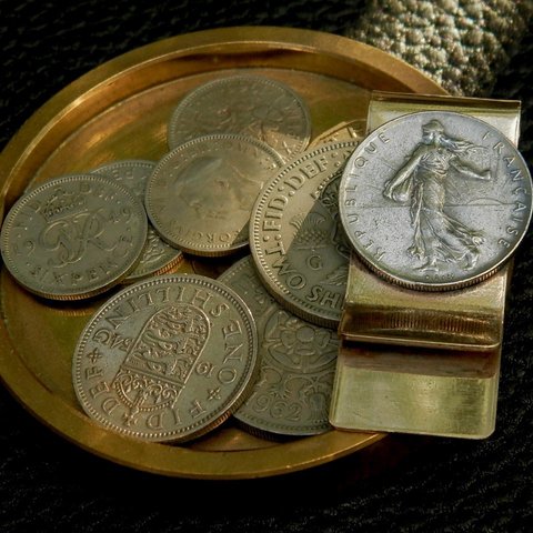 ＃M11  France Coin Money Clip