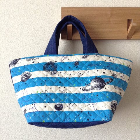 《sale‼︎》キルティングdeトートバッグ-C ＃029【Space☆Blue】