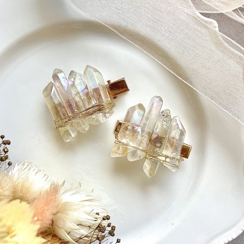 crystal hair clip 結婚式　キッズ