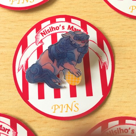 【Nisiho's Mart_Pins】狛犬 ピンバッジ