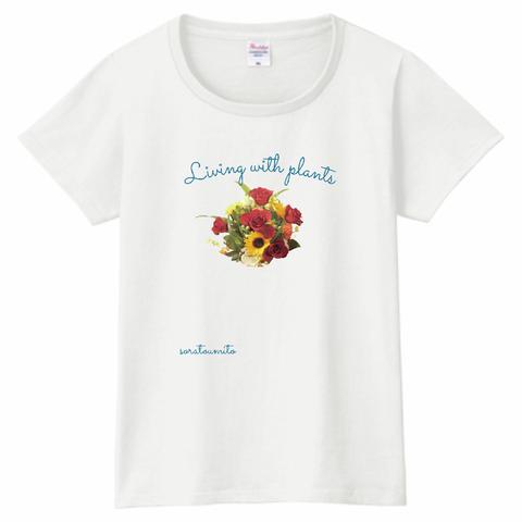 フラワーアレンジロゴ入りTシャツ　　受注生産