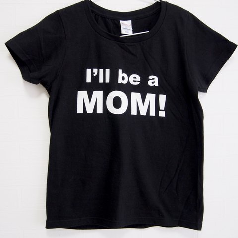 ママ用♡マタニティフォト用Tシャツ(I'll be MOM!)  ブラック