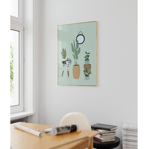 ポスター　観葉植物のイラスト　/ i0746 / 夏のグリーン　葉物　インテリアポスター