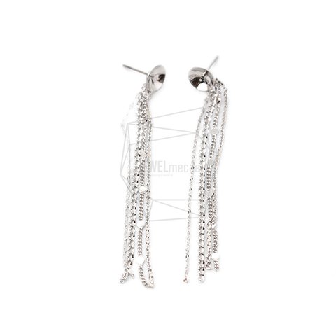 ERG-1223-R【2個入り】チェーンタッセルピアス,Chain tassel Post Earring