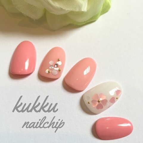 【春】お花&ピンク系nail♡