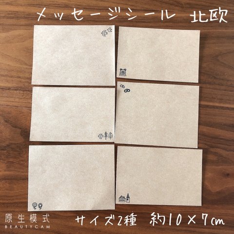 10×7センチ  ビッグサイズ　メッセージシール  カードにも変更可　線無し北欧