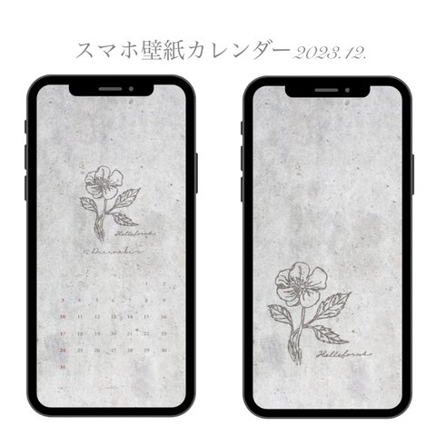 2023.12.ver1 スマホ壁紙カレンダー 植物図鑑シリーズ