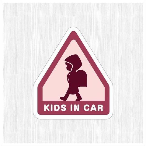 キュートな「KIDS IN CAR」マグネットシート | キッズインカー 磁石 ピンク 女の子 子供 おしゃれ かわいい