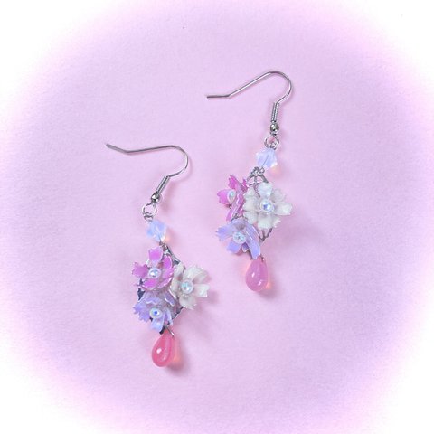 ブーケ秋桜＊フェアリーピンク＊ピアス＆イヤリング