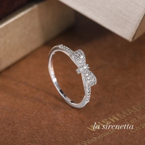 受注製作 リング 指輪 ＊ ribbon pave ring