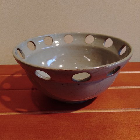 清水焼　グレーの鉢　（大）