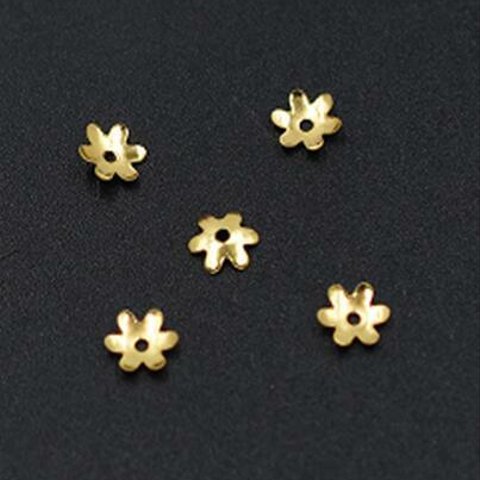 GM-033 300個 花座No.10 ビーズキャップ 6×1mm アクセサリーパーツ ゴールド 3×【100ヶ】