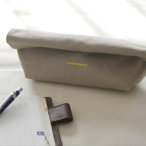 帆布　いつものペンケース　(color : grayish beige )