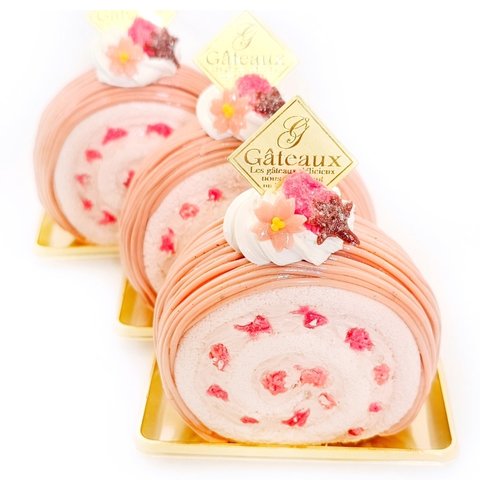 🌸桜モンブランロールケーキのオブジェ✨