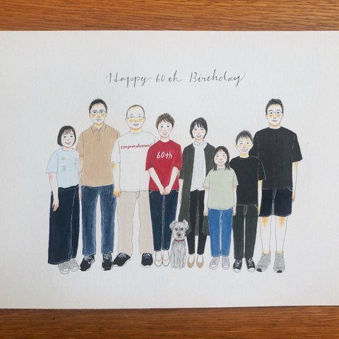 My family 似顔絵 家族似顔絵