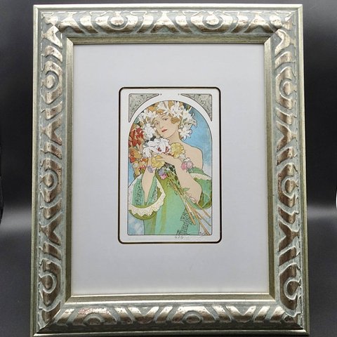 ★Alphonse Maria Mucha/ミュシャ/flower/LITHOGRAPH/EDITION/J 950/リトグラフ