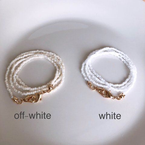 【シンプル】マスクストラップ　マスクチェーン　white    off-white