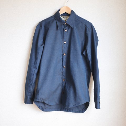 Men's 正統派 nostalgic dark blue shirt (no.126)
